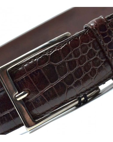 Cintura in pelle stampata